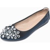 image:imageHee grand Women Foldable Ballet Flats Bling Rhinestones Soft Leather Pointy Toe Flats Sparkle Wedding Dress Shoes Comfort Slip on Loafers Big SizeAblue