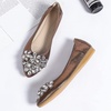 image:imageHee grand Women Foldable Ballet Flats Bling Rhinestones Soft Leather Pointy Toe Flats Sparkle Wedding Dress Shoes Comfort Slip on Loafers Big SizeAbrown