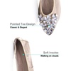 image:imageHee grand Women Foldable Ballet Flats Bling Rhinestones Soft Leather Pointy Toe Flats Sparkle Wedding Dress Shoes Comfort Slip on Loafers Big SizeAgold