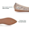 image:imageHee grand Women Foldable Ballet Flats Bling Rhinestones Soft Leather Pointy Toe Flats Sparkle Wedding Dress Shoes Comfort Slip on Loafers Big SizeAgold