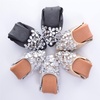 image:imageHee grand Women Foldable Ballet Flats Bling Rhinestones Soft Leather Pointy Toe Flats Sparkle Wedding Dress Shoes Comfort Slip on Loafers Big SizeAsilver