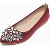image:imageHee grand Women Foldable Ballet Flats Bling Rhinestones Soft Leather Pointy Toe Flats Sparkle Wedding Dress Shoes Comfort Slip on Loafers Big SizeAwine Red