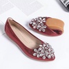 image:imageHee grand Women Foldable Ballet Flats Bling Rhinestones Soft Leather Pointy Toe Flats Sparkle Wedding Dress Shoes Comfort Slip on Loafers Big SizeAwine Red