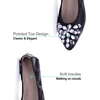image:imageHee grand Women Foldable Ballet Flats Bling Rhinestones Soft Leather Pointy Toe Flats Sparkle Wedding Dress Shoes Comfort Slip on Loafers Big SizeBblack
