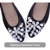 image:imageHee grand Women Foldable Ballet Flats Bling Rhinestones Soft Leather Pointy Toe Flats Sparkle Wedding Dress Shoes Comfort Slip on Loafers Big SizeBblack
