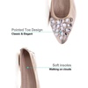 image:imageHee grand Women Foldable Ballet Flats Bling Rhinestones Soft Leather Pointy Toe Flats Sparkle Wedding Dress Shoes Comfort Slip on Loafers Big SizeBgold