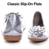 image:imageHee grand Women Foldable Ballet Flats Bling Rhinestones Soft Leather Pointy Toe Flats Sparkle Wedding Dress Shoes Comfort Slip on Loafers Big SizeBsilver