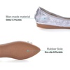 image:imageHee grand Women Foldable Ballet Flats Bling Rhinestones Soft Leather Pointy Toe Flats Sparkle Wedding Dress Shoes Comfort Slip on Loafers Big SizeBsilver