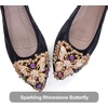image:imageHee grand Women Foldable Ballet Flats Bling Rhinestones Soft Leather Pointy Toe Flats Sparkle Wedding Dress Shoes Comfort Slip on Loafers Big SizeCblack