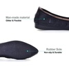 image:imageHee grand Women Foldable Ballet Flats Bling Rhinestones Soft Leather Pointy Toe Flats Sparkle Wedding Dress Shoes Comfort Slip on Loafers Big SizeCblack