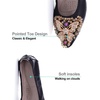 image:imageHee grand Women Foldable Ballet Flats Bling Rhinestones Soft Leather Pointy Toe Flats Sparkle Wedding Dress Shoes Comfort Slip on Loafers Big SizeCblack