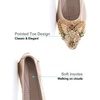 image:imageHee grand Women Foldable Ballet Flats Bling Rhinestones Soft Leather Pointy Toe Flats Sparkle Wedding Dress Shoes Comfort Slip on Loafers Big SizeCgold