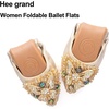 image:imageHee grand Women Foldable Ballet Flats Bling Rhinestones Soft Leather Pointy Toe Flats Sparkle Wedding Dress Shoes Comfort Slip on Loafers Big SizeCgold