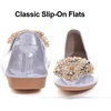image:imageHee grand Women Foldable Ballet Flats Bling Rhinestones Soft Leather Pointy Toe Flats Sparkle Wedding Dress Shoes Comfort Slip on Loafers Big SizeCsilver