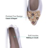 image:imageHee grand Women Foldable Ballet Flats Bling Rhinestones Soft Leather Pointy Toe Flats Sparkle Wedding Dress Shoes Comfort Slip on Loafers Big SizeCsilver