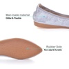 image:imageHee grand Women Foldable Ballet Flats Bling Rhinestones Soft Leather Pointy Toe Flats Sparkle Wedding Dress Shoes Comfort Slip on Loafers Big SizeCsilver