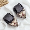 image:imageHee grand Women Foldable Ballet Flats Bling Rhinestones Soft Leather Pointy Toe Flats Sparkle Wedding Dress Shoes Comfort Slip on Loafers Big SizeEblack
