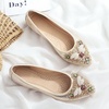 image:imageHee grand Women Foldable Ballet Flats Bling Rhinestones Soft Leather Pointy Toe Flats Sparkle Wedding Dress Shoes Comfort Slip on Loafers Big SizeEgold