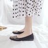 image:imageHee grand Women Foldable Ballet Flats Bling Rhinestones Soft Leather Pointy Toe Flats Sparkle Wedding Dress Shoes Comfort Slip on Loafers Big SizeFblack