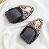 image:imageHee grand Women Foldable Ballet Flats Bling Rhinestones Soft Leather Pointy Toe Flats Sparkle Wedding Dress Shoes Comfort Slip on Loafers Big SizeFblack