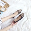 image:imageHee grand Women Foldable Ballet Flats Bling Rhinestones Soft Leather Pointy Toe Flats Sparkle Wedding Dress Shoes Comfort Slip on Loafers Big SizeFblack
