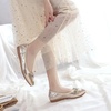 image:imageHee grand Women Foldable Ballet Flats Bling Rhinestones Soft Leather Pointy Toe Flats Sparkle Wedding Dress Shoes Comfort Slip on Loafers Big SizeFgold