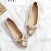 image:imageHee grand Women Foldable Ballet Flats Bling Rhinestones Soft Leather Pointy Toe Flats Sparkle Wedding Dress Shoes Comfort Slip on Loafers Big SizeFgold