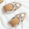 image:imageHee grand Women Foldable Ballet Flats Bling Rhinestones Soft Leather Pointy Toe Flats Sparkle Wedding Dress Shoes Comfort Slip on Loafers Big SizeFsilver