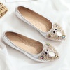 image:imageHee grand Women Foldable Ballet Flats Bling Rhinestones Soft Leather Pointy Toe Flats Sparkle Wedding Dress Shoes Comfort Slip on Loafers Big SizeFsilver