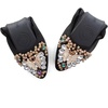 image:imageHee grand Women Foldable Ballet Flats Bling Rhinestones Soft Leather Pointy Toe Flats Sparkle Wedding Dress Shoes Comfort Slip on Loafers Big SizeKblack