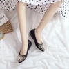 image:imageHee grand Women Foldable Ballet Flats Bling Rhinestones Soft Leather Pointy Toe Flats Sparkle Wedding Dress Shoes Comfort Slip on Loafers Big SizeKblack