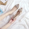 image:imageHee grand Women Foldable Ballet Flats Bling Rhinestones Soft Leather Pointy Toe Flats Sparkle Wedding Dress Shoes Comfort Slip on Loafers Big SizeKgold