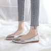 image:imageHee grand Women Foldable Ballet Flats Bling Rhinestones Soft Leather Pointy Toe Flats Sparkle Wedding Dress Shoes Comfort Slip on Loafers Big SizeKsilver