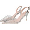 image:imageHee grand Women Heels Fashion Sandals Pointed Toe Rhinestone Transparent Stiletto Dress Pumps for Wedding Party1silver