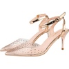 image:imageHee grand Women Heels Fashion Sandals Pointed Toe Rhinestone Transparent Stiletto Dress Pumps for Wedding Party2gold
