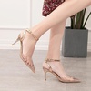 image:imageHee grand Women Heels Fashion Sandals Pointed Toe Rhinestone Transparent Stiletto Dress Pumps for Wedding Party2gold
