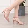 image:imageHee grand Women Heels Fashion Sandals Pointed Toe Rhinestone Transparent Stiletto Dress Pumps for Wedding Party2nude