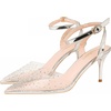 image:imageHee grand Women Heels Fashion Sandals Pointed Toe Rhinestone Transparent Stiletto Dress Pumps for Wedding Party2silver