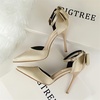image:imageHee grand Women Heels Pointed Toe Pump Bow Knot Ankle Strap Stiletto Dress Sandals HighHeeled Wedding Party Pump020gold