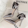 image:imageHee grand Women Heels Pointed Toe Pump Bow Knot Ankle Strap Stiletto Dress Sandals HighHeeled Wedding Party Pump020grey