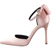 image:imageHee grand Women Heels Pointed Toe Pump Bow Knot Ankle Strap Stiletto Dress Sandals HighHeeled Wedding Party Pump020pink