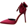 image:imageHee grand Women Heels Pointed Toe Pump Bow Knot Ankle Strap Stiletto Dress Sandals HighHeeled Wedding Party Pump020red Wine