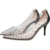 image:imageHee grand Women Heels Pointed Toe Rhinestone Transparent Stiletto High Heels Dress Pumps Wedding Party DressBlack