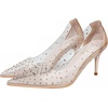 image:imageHee grand Women Heels Pointed Toe Rhinestone Transparent Stiletto High Heels Dress Pumps Wedding Party DressGold