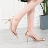 image:imageHee grand Women Heels Pointed Toe Rhinestone Transparent Stiletto High Heels Dress Pumps Wedding Party DressGold