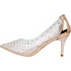 image:imageHee grand Women Heels Pointed Toe Rhinestone Transparent Stiletto High Heels Dress Pumps Wedding Party DressGold