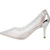 image:imageHee grand Women Heels Pointed Toe Rhinestone Transparent Stiletto High Heels Dress Pumps Wedding Party DressSilver
