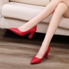 image:imageHee grand Women Heels Slip On Chunky High Heels Black Work Heels Comfort Dress Pumps072redpu