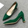 image:imageHee grand Women Heels Slip On Chunky High Heels Black Work Heels Comfort Dress Pumps085greenpatent Leather