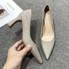 image:imageHee grand Women Heels Slip On Chunky High Heels Black Work Heels Comfort Dress Pumps085greypatent Leather